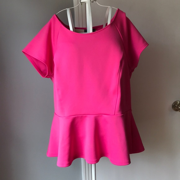 hot pink peplum top